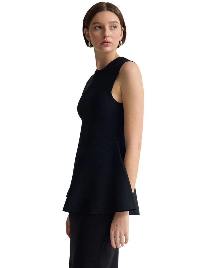 Margotknitted Peplum Top in Black image 3