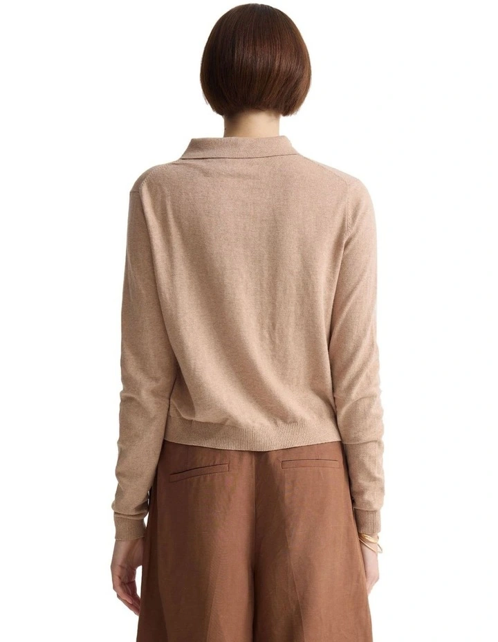 Pinky Cashmere Cardigan in Sand image 2