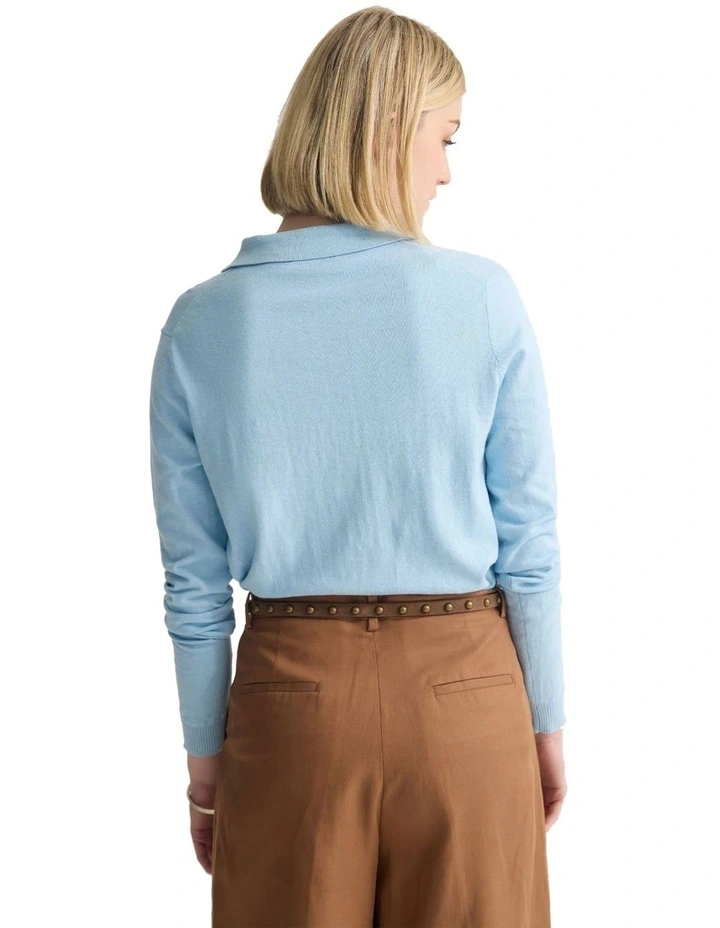 Pinky Cashmere Cardigan in Blue image 2