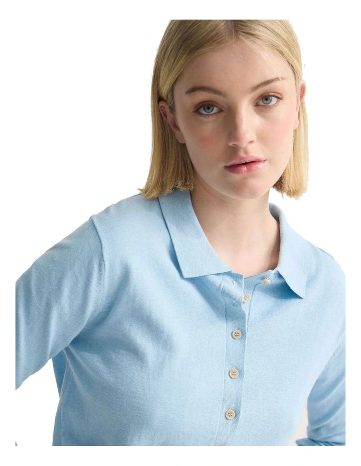 Pinky Cashmere Cardigan in Blue image 4