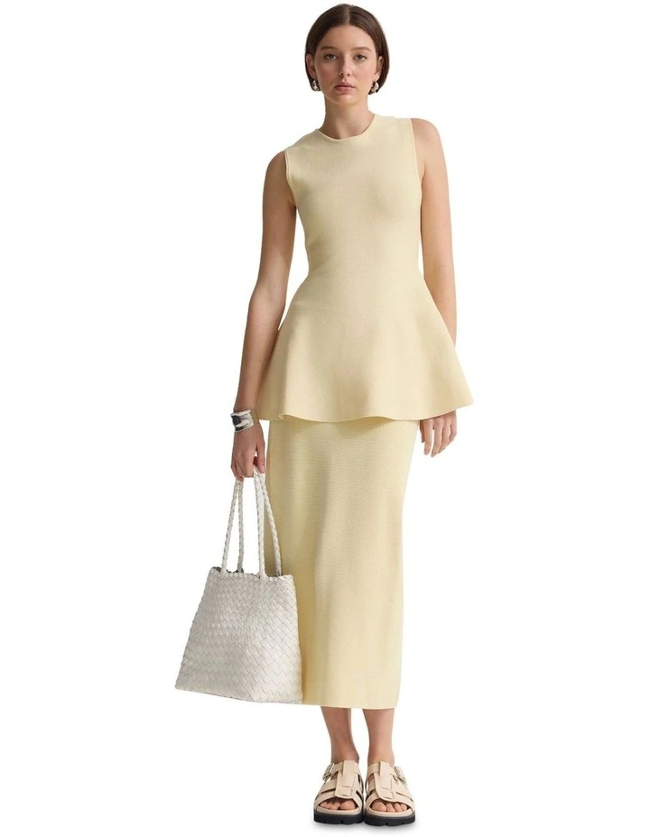 Mila Knitted Pencil Skirt in Buttercup image 5