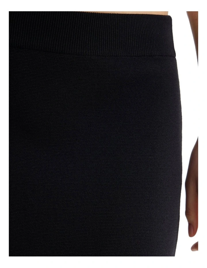 Mila Knitted Pencil Skirt in Black image 6
