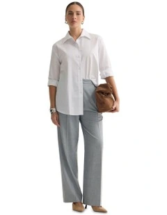 Hailey Oversize Cotton Shirt in White