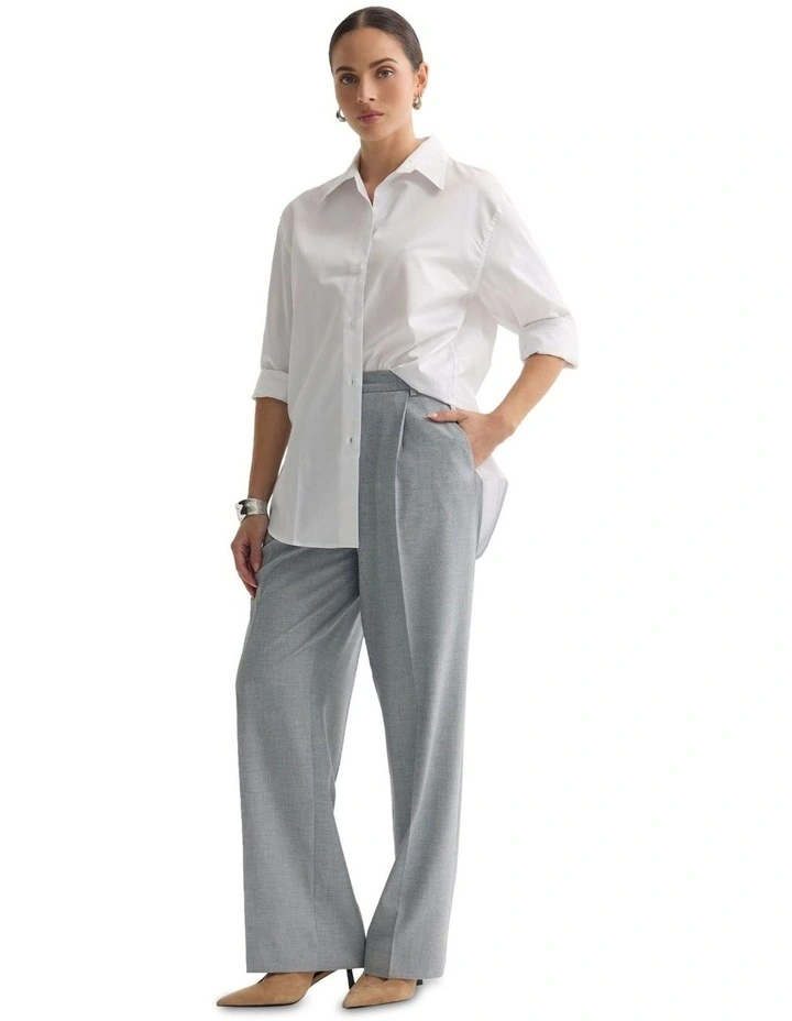 Hailey Oversize Cotton Shirt in White image 5