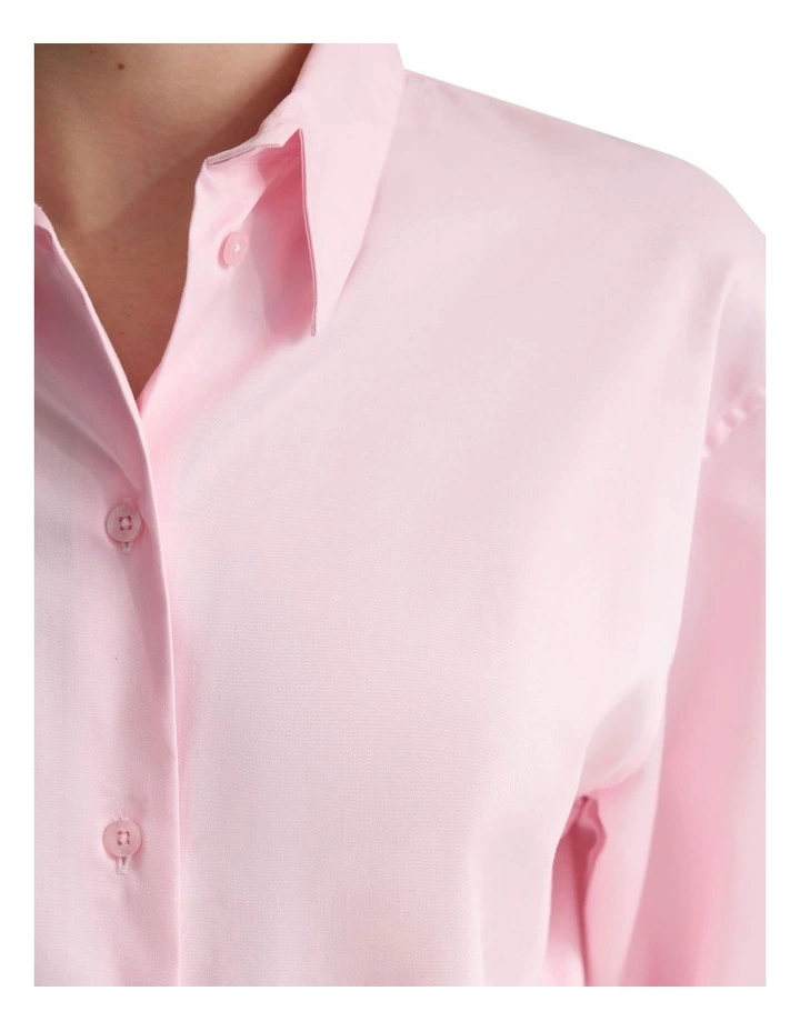 Hailey Oversize Cotton Shirt in Pink image 6