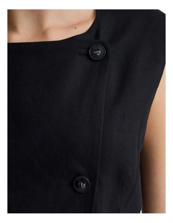 Talia Linen Dress in Black image 6