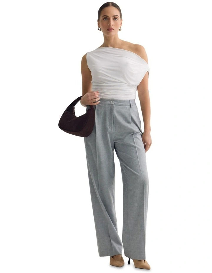 Billie Single Pleat Pant in Silver image 5