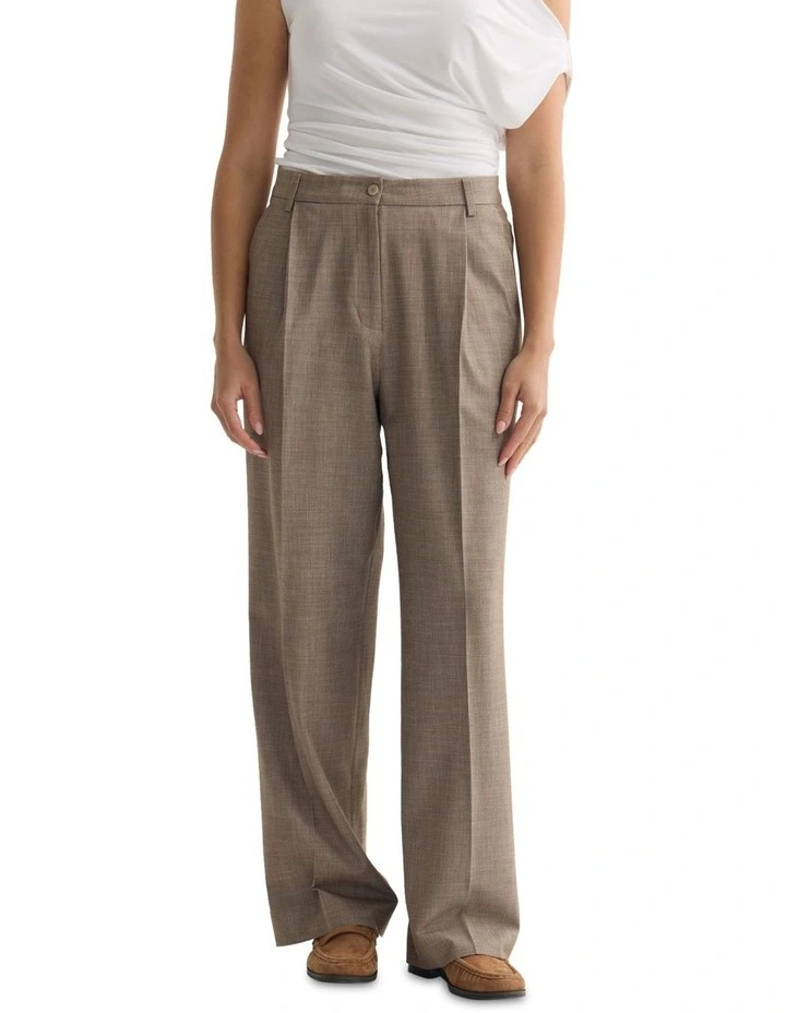 Billie Single Pleat Pant in Mocha image 1