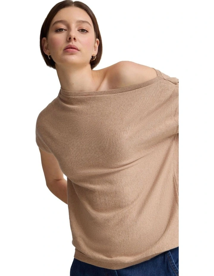 Sarina Cashmere Blend Knit in Mocha image 4