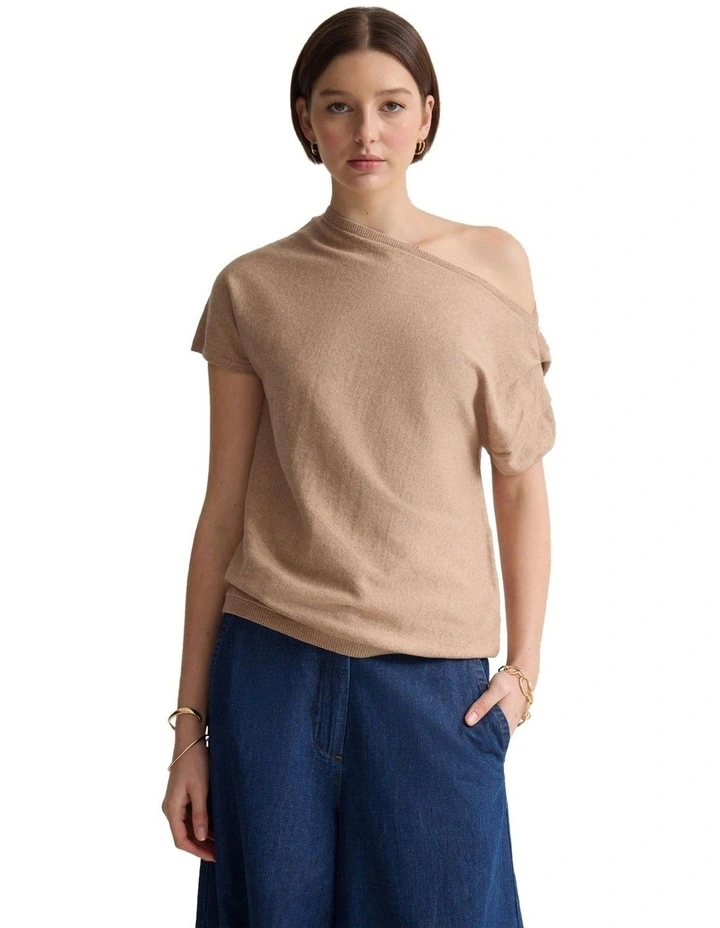 Sarina Cashmere Blend Knit in Mocha image 5