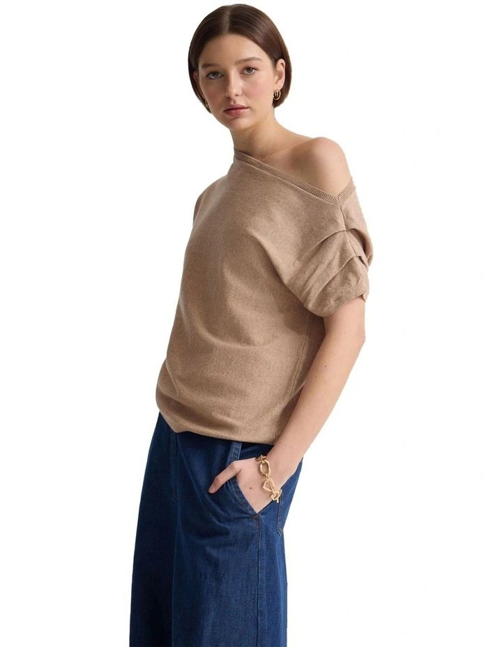 Sarina Cashmere Blend Knit in Mocha image 7