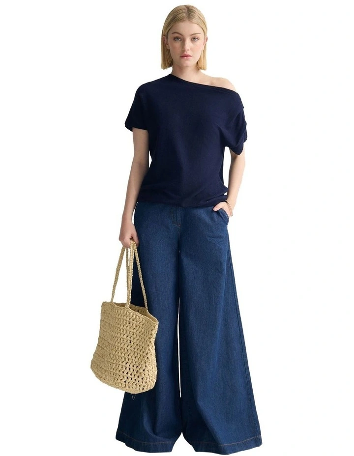Sarina Cashmere Blend Knit in Navy image 1