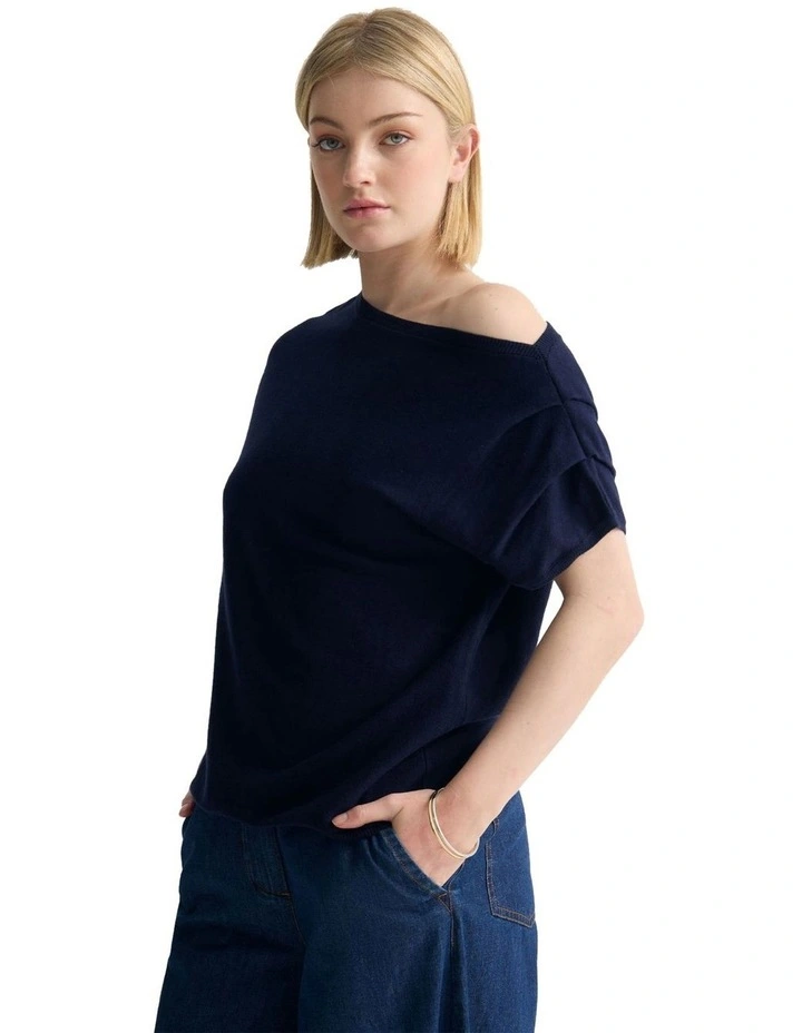 Sarina Cashmere Blend Knit in Navy image 3