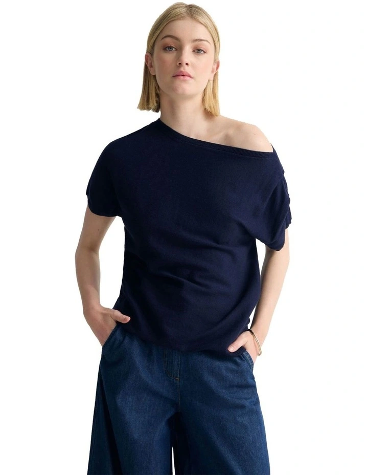 Sarina Cashmere Blend Knit in Navy image 5