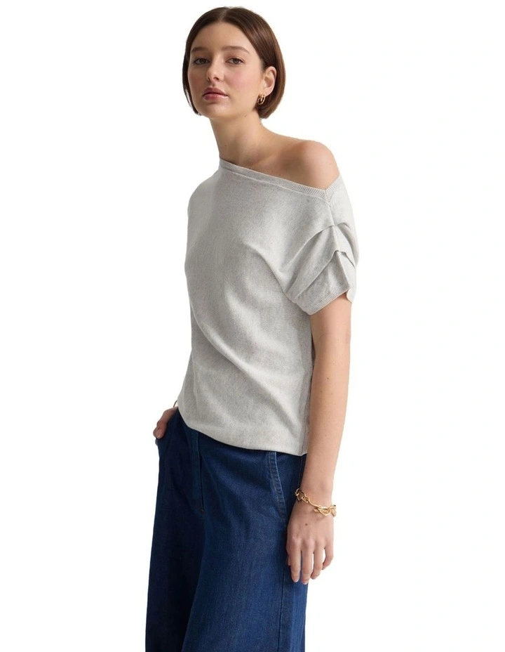 Sarina Cashmere Blend Knit Jumper in Grey image 3