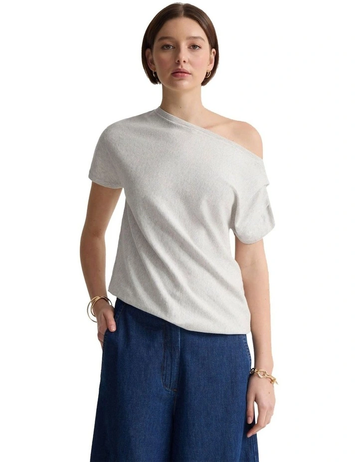 Sarina Cashmere Blend Knit Jumper in Grey image 5