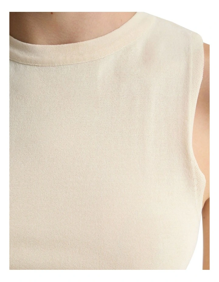 April Drawstring Knitted Top in Beige image 6