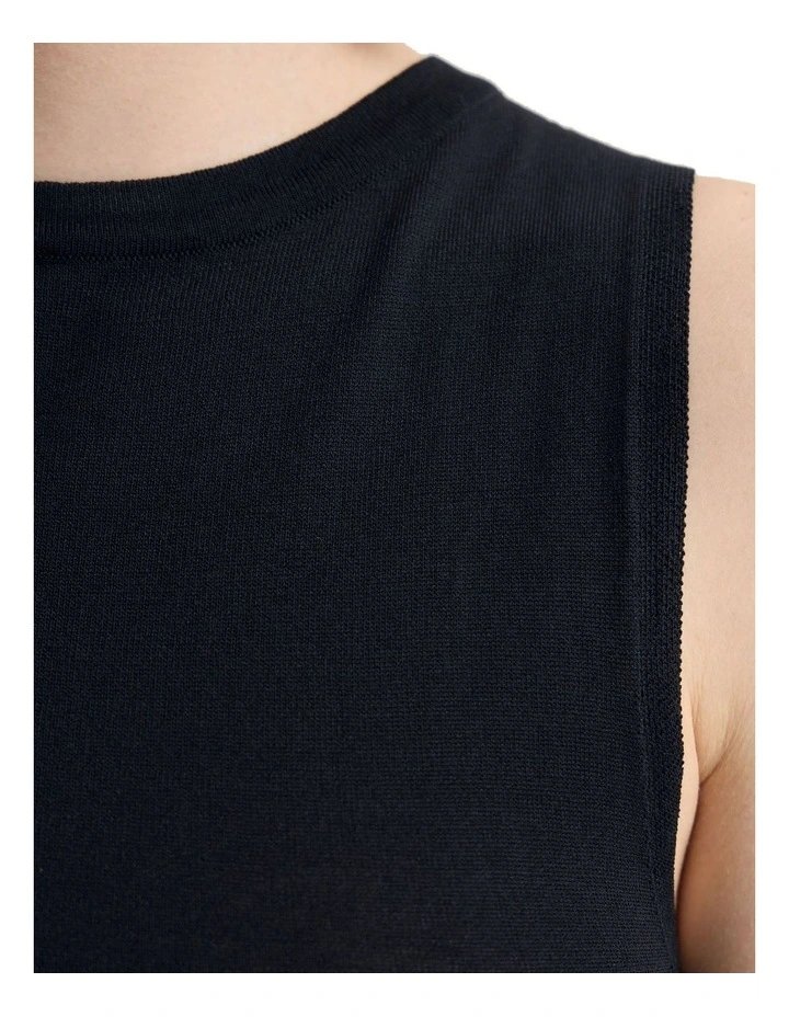 April Drawstring Knitted Top in Black image 6