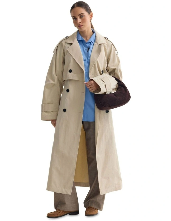 Elita Trench Coat in Stone image 1