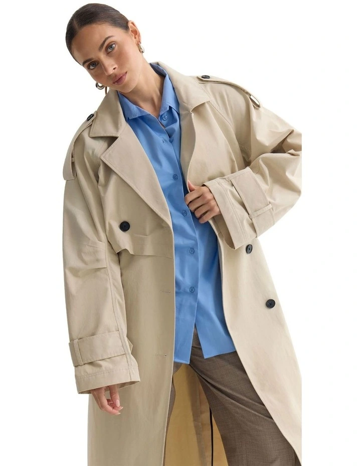 Elita Trench Coat in Stone image 4