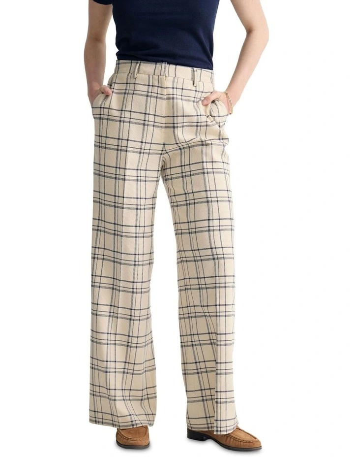 Lauren Check Suit Pant in Ivory/Navy Check image 1