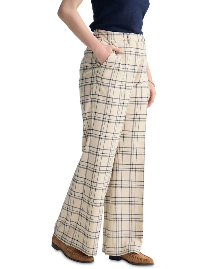 Lauren Check Suit Pant in Ivory/Navy Check image 3