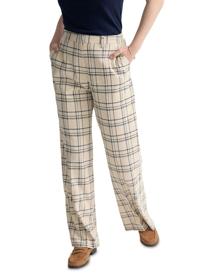 Lauren Check Suit Pant in Ivory/Navy Check image 4