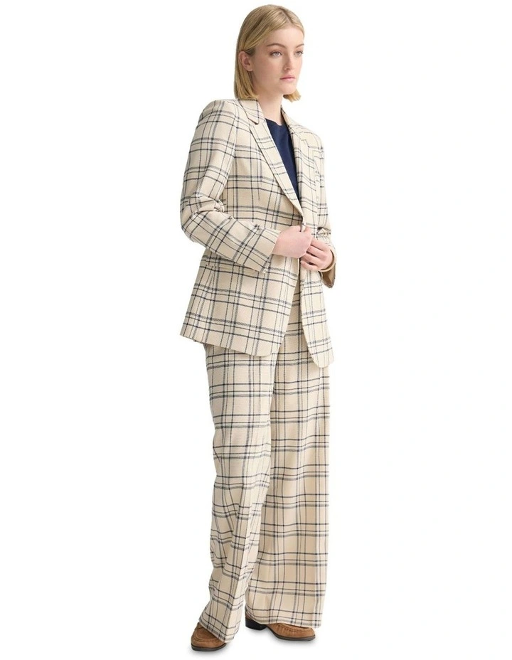 Lauren Check Suit Pant in Ivory/Navy Check image 5