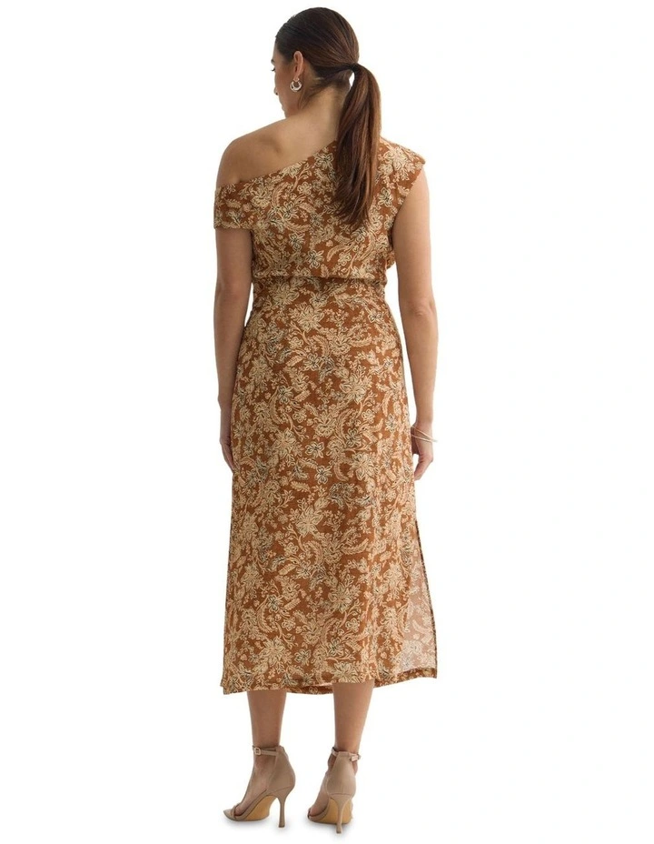 Helsinki Printed Dress in Mocha image 2