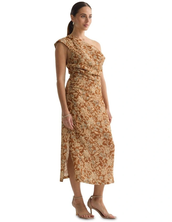 Helsinki Printed Dress in Mocha image 3