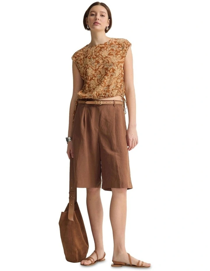 Kiralee Printed Top in Mocha image 1
