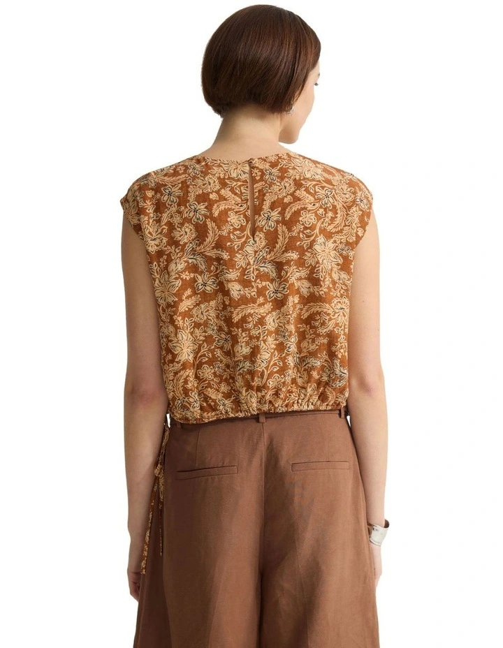 Kiralee Printed Top in Mocha image 2