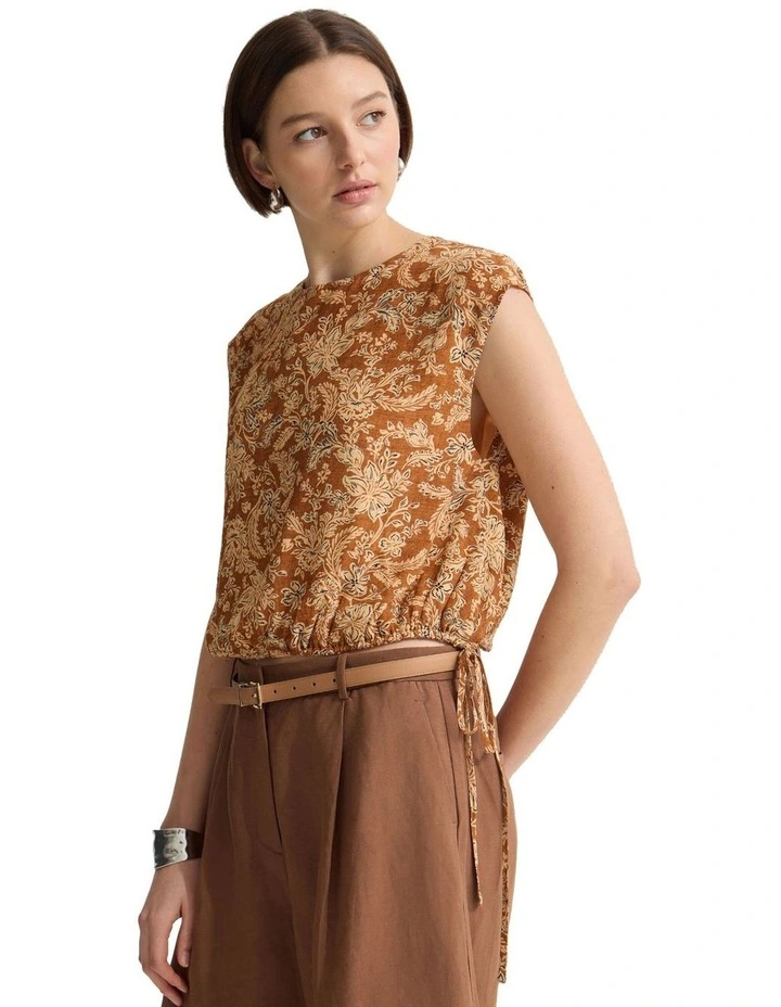 Kiralee Printed Top in Mocha image 4