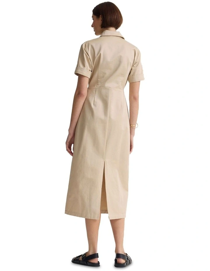 Megan Cotton Safari Dress in Sand image 2