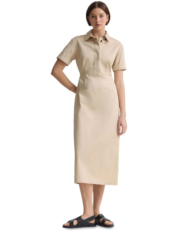 Megan Cotton Safari Dress in Sand image 5