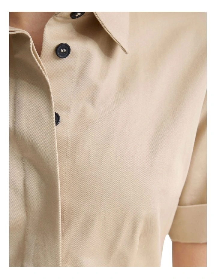 Megan Cotton Safari Dress in Sand image 6