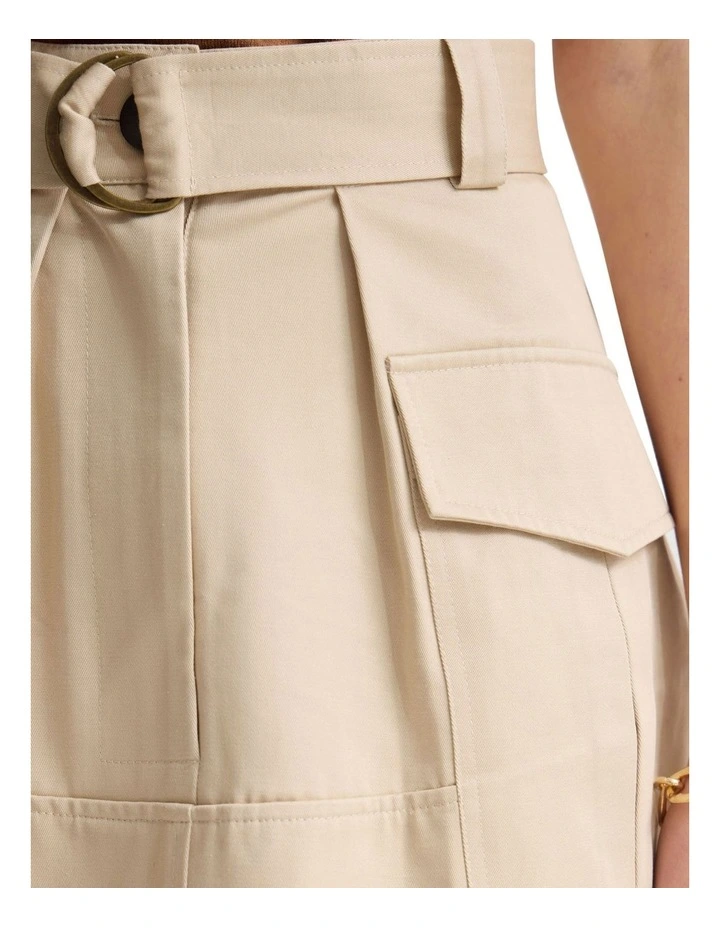 Teri Cotton Safari Skirt in Sand image 6