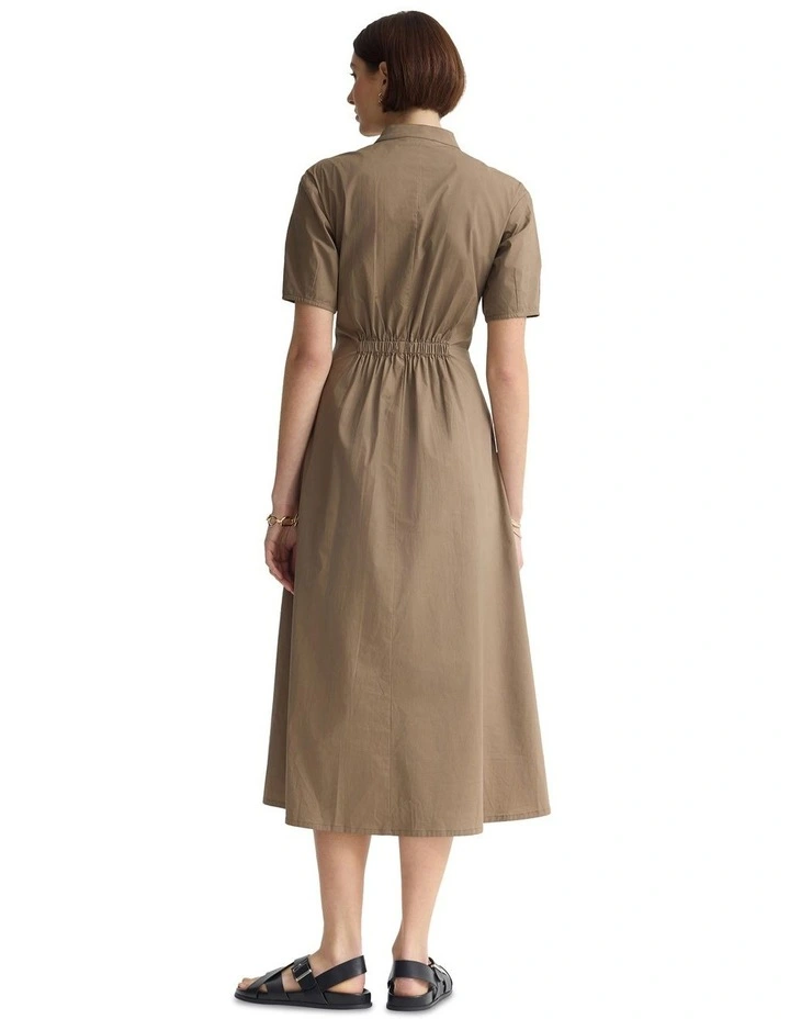 Olyvia Snaps Midi Dress in Mocha image 2