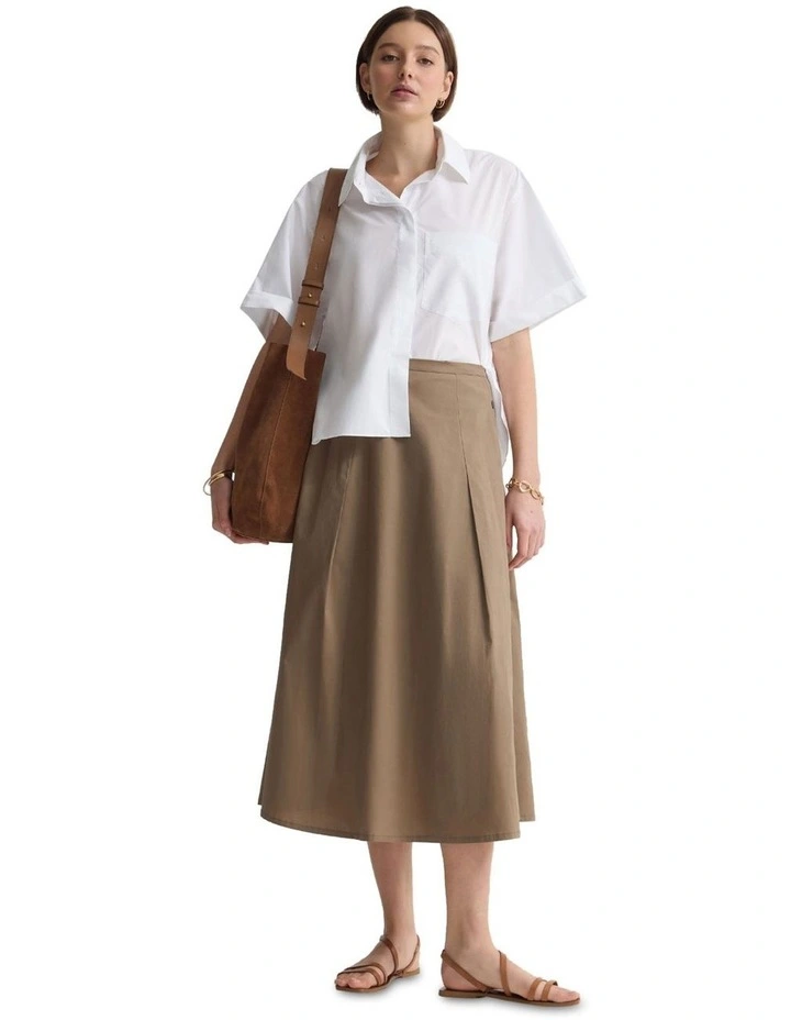 Harlow Snap Midi Skirt in Mocha image 5