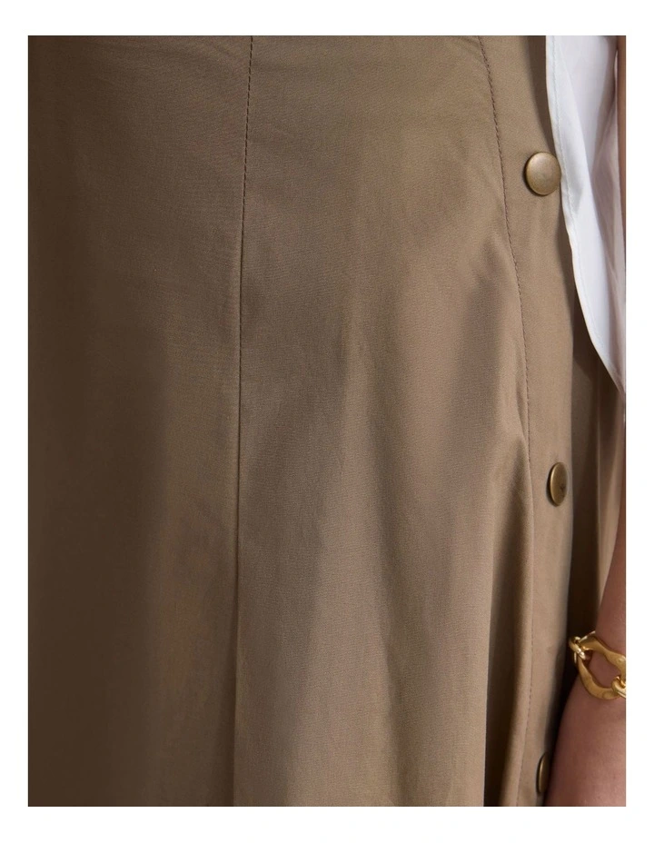 Harlow Snap Midi Skirt in Mocha image 6