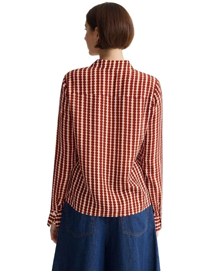 Poppy Printed Blouse in Tan image 2