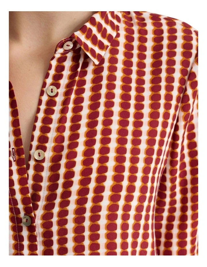Poppy Printed Blouse in Tan image 6