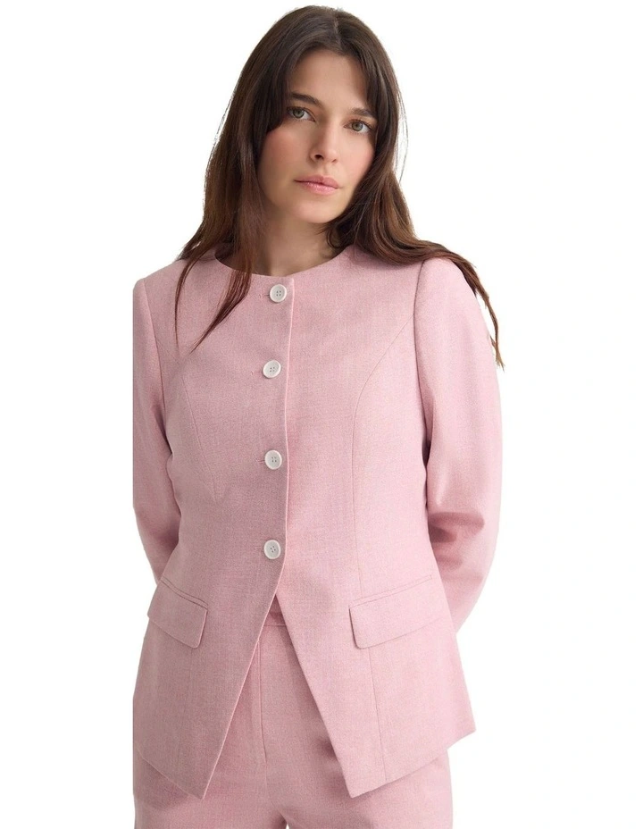 Petra Pocket Detail Suit Jacket in Pink image 4
