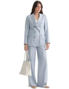 Billie Double Breasted Jacket in Blue Check