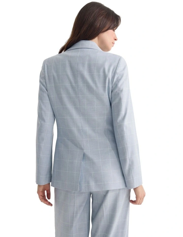 Billie Double Breasted Jacket in Blue Check image 2