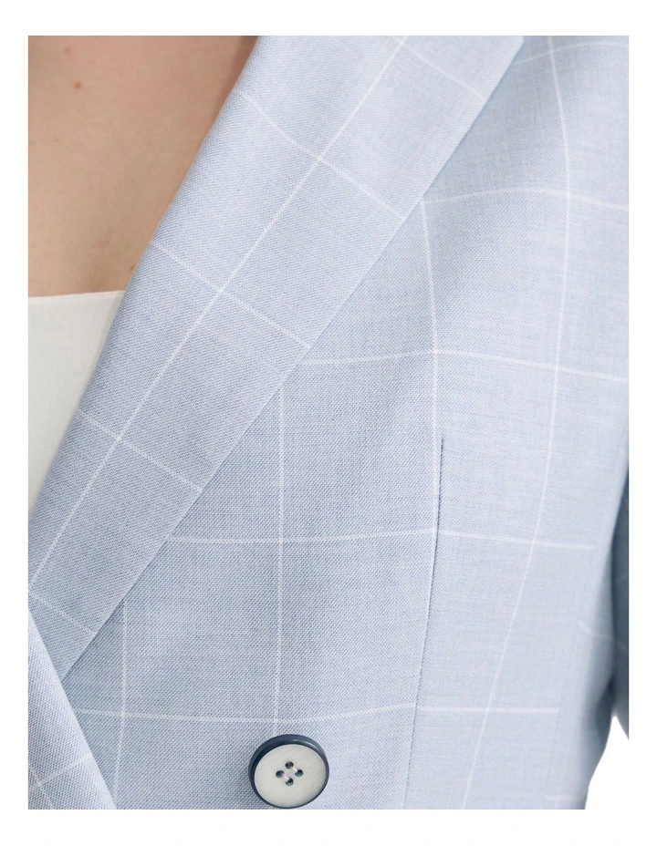 Billie Double Breasted Jacket in Blue Check image 6