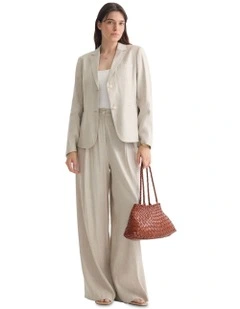 Poppy Linen Suit Jacket in Natural