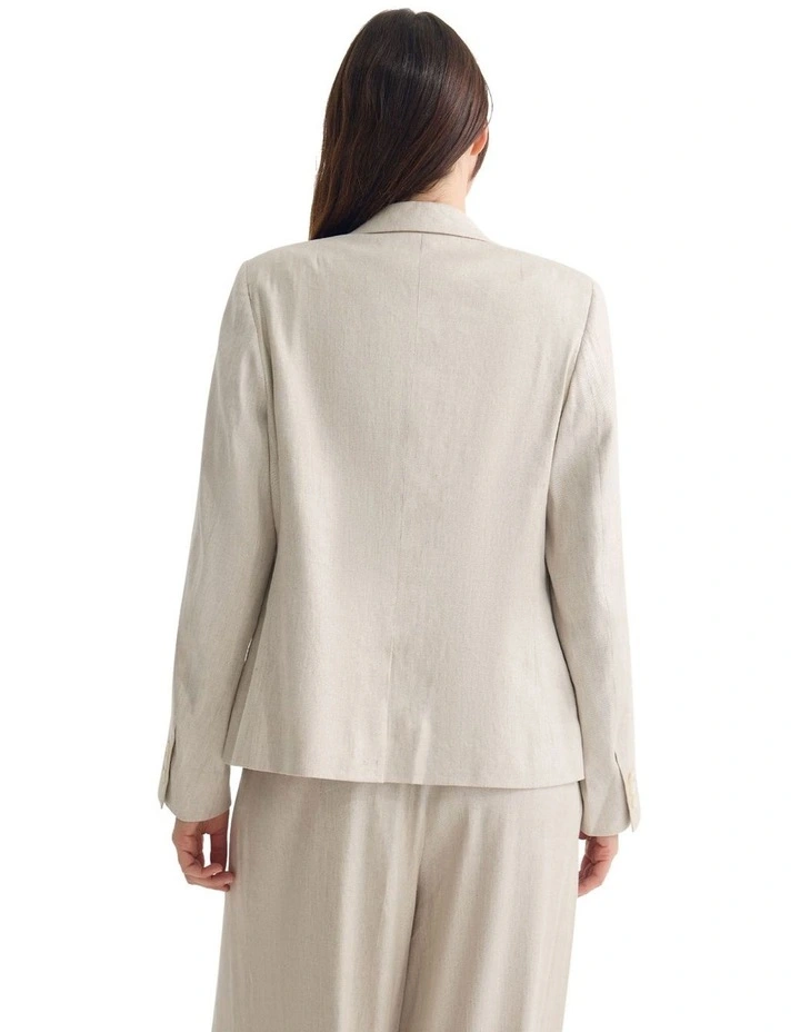 Poppy Linen Suit Jacket in Natural image 2