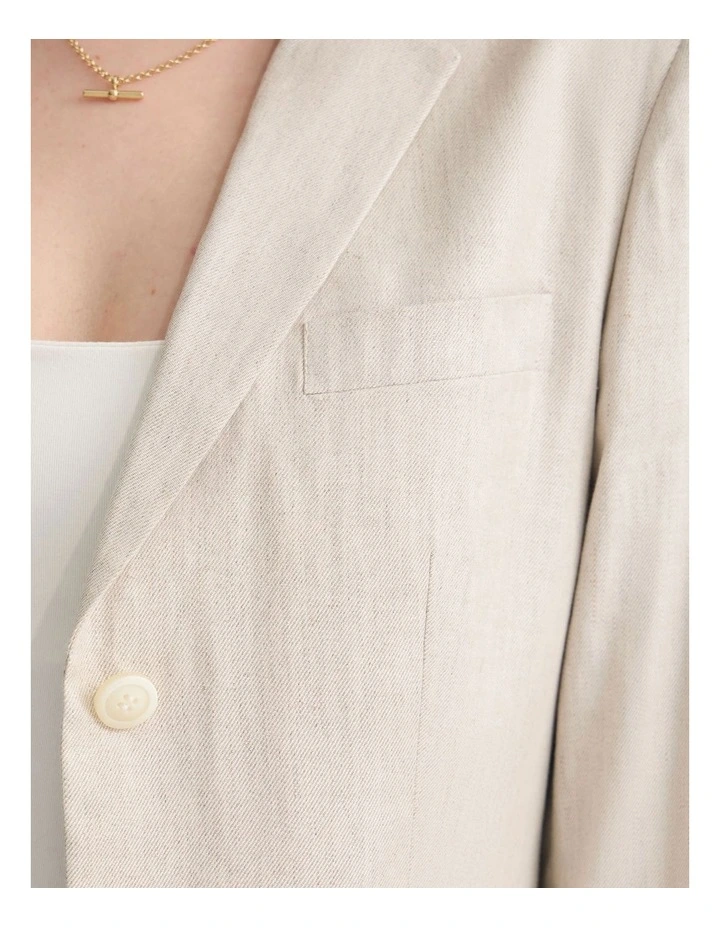 Poppy Linen Suit Jacket in Natural image 6