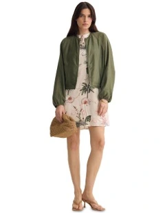 Cindy Unlined Bomber Jacket in Green